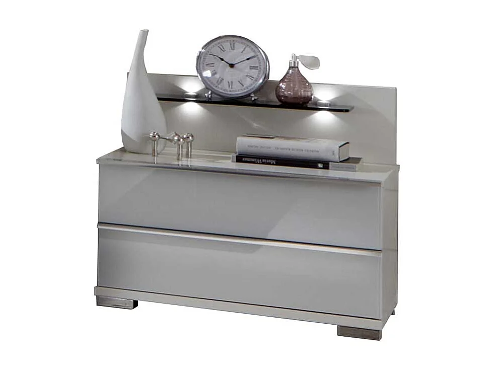 Nachttisch Konsole in Weiß LED Beleuchtung