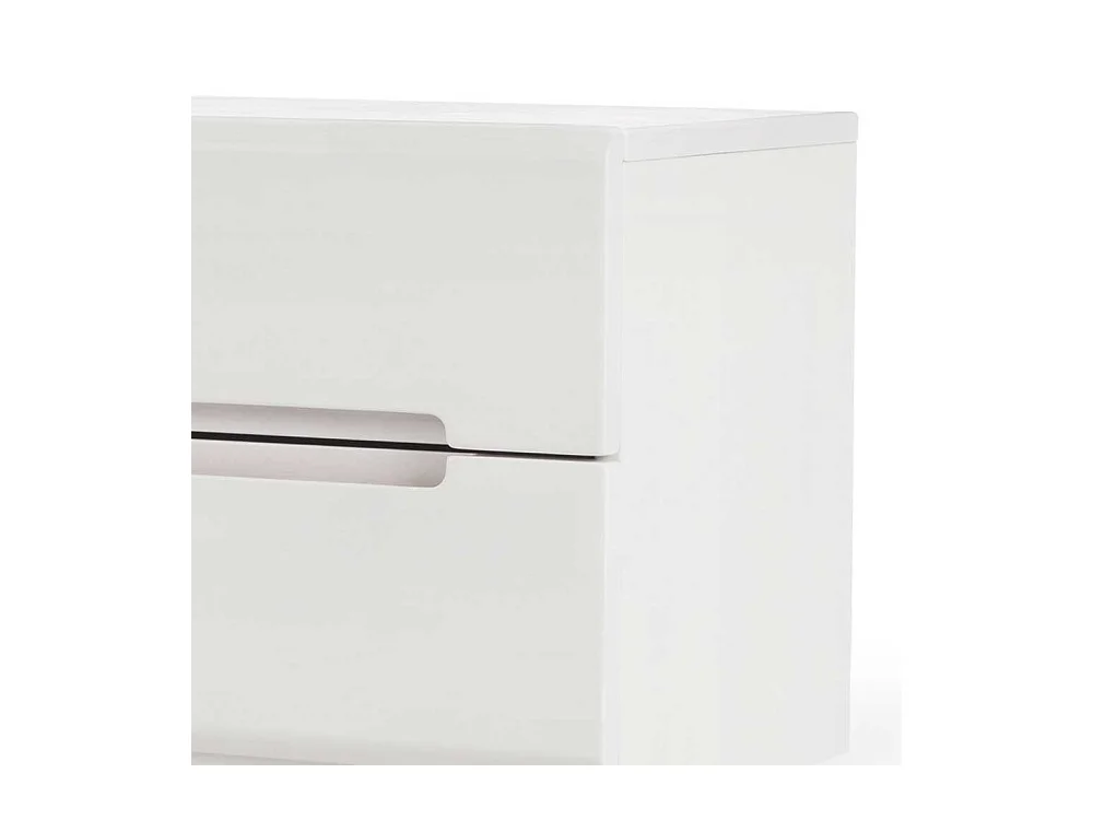 Nachtkonsole aus Buche Massivholz Weiß