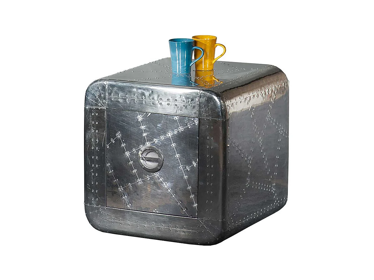 Nachtschrank in Silber ausgefallen