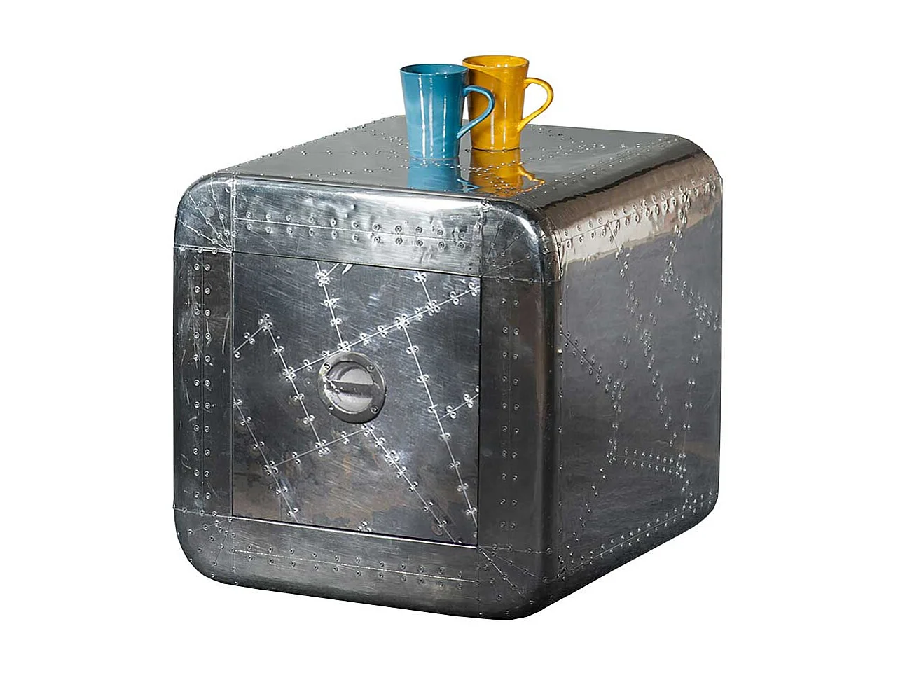 Nachtschrank in Silber ausgefallen