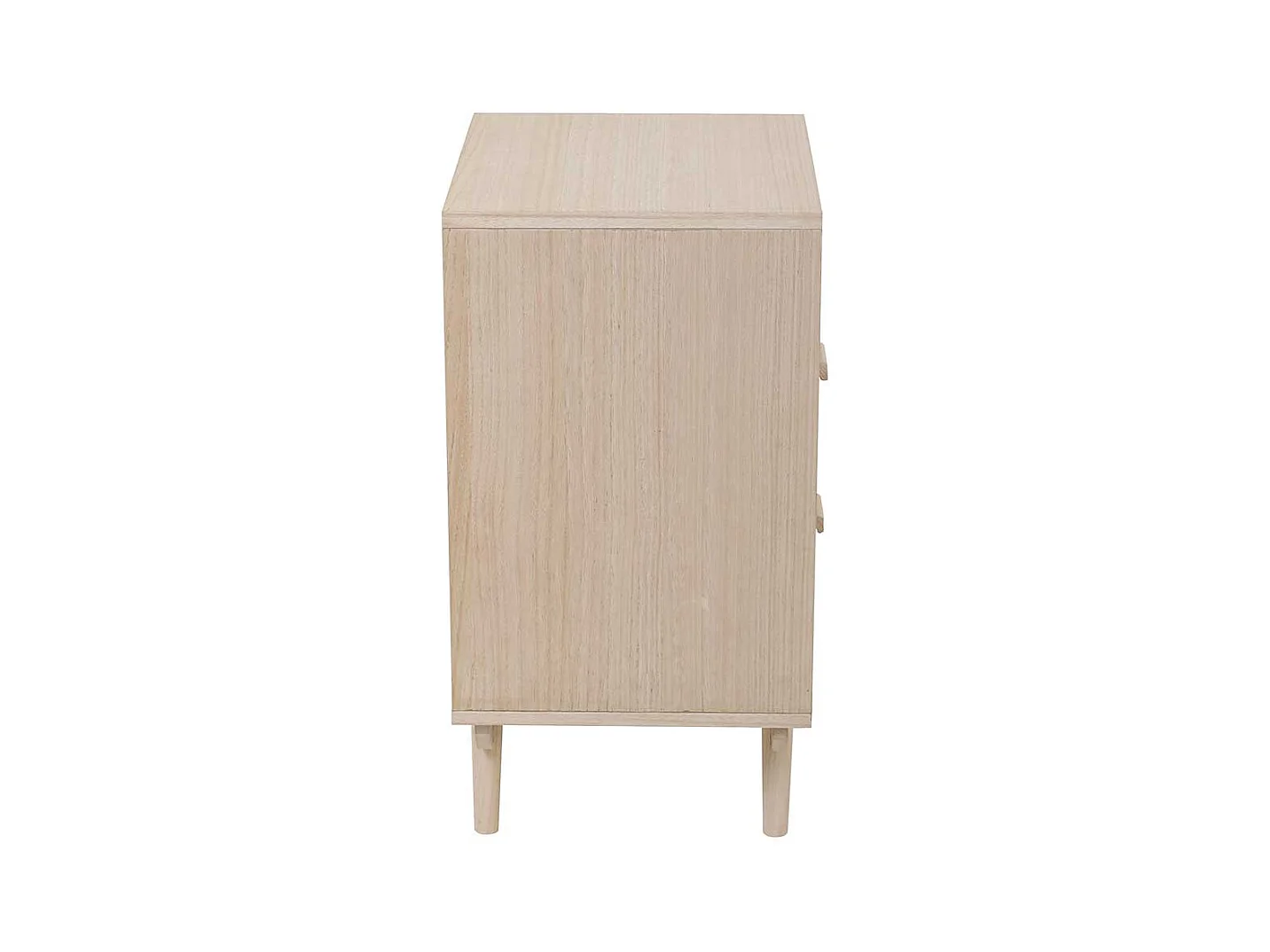 Schubladen Kommode in Holz Naturfarben Rattan Front