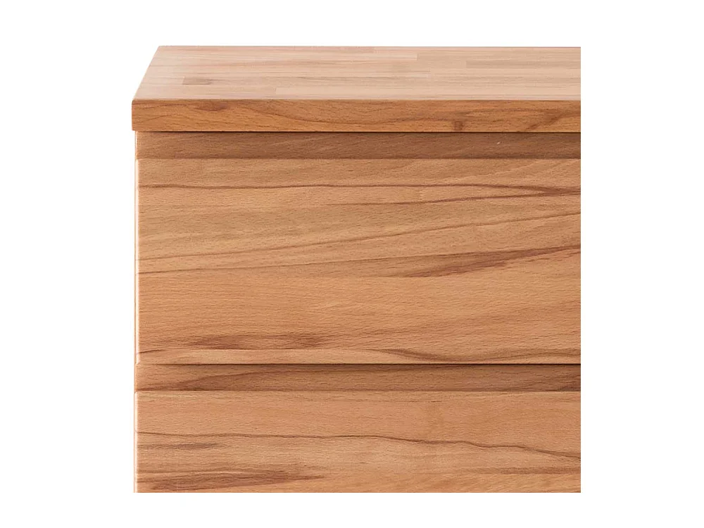 Hohe Nachtkommode aus Kernbuche Massivholz drei Schubladen