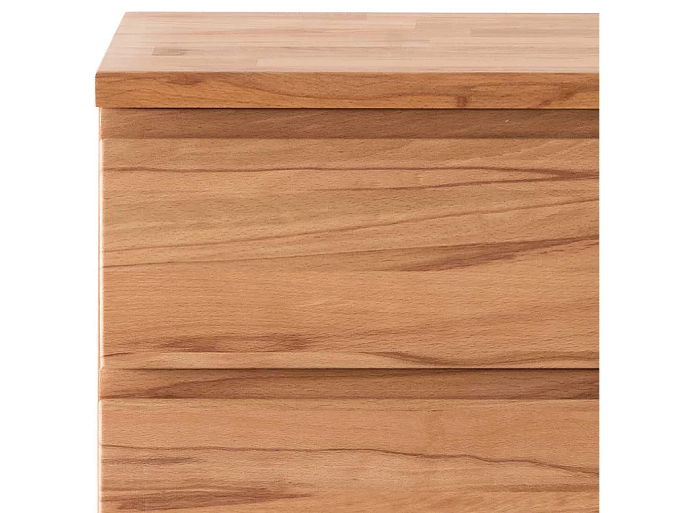 Hohe Nachtkommode aus Kernbuche Massivholz drei Schubladen