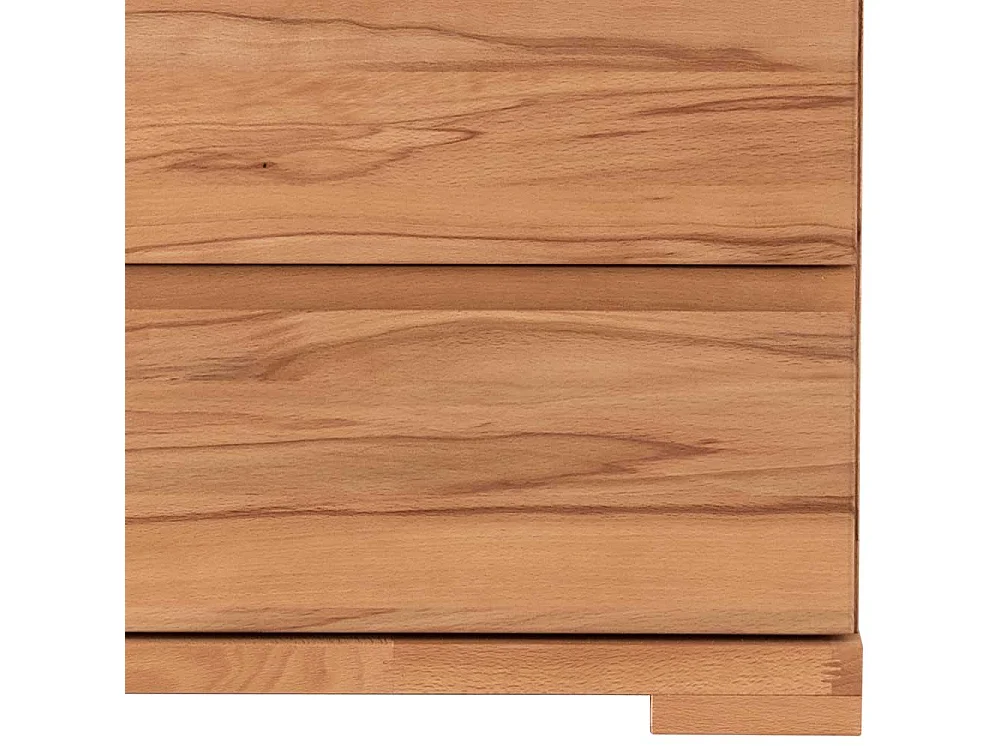 Hohe Nachtkommode aus Kernbuche Massivholz drei Schubladen