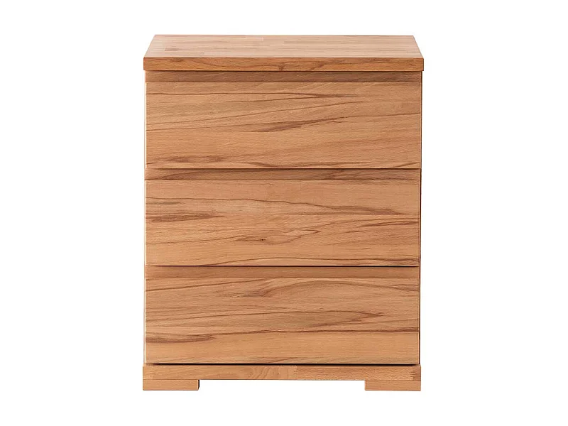 Hohe Nachtkommode aus Kernbuche Massivholz drei Schubladen