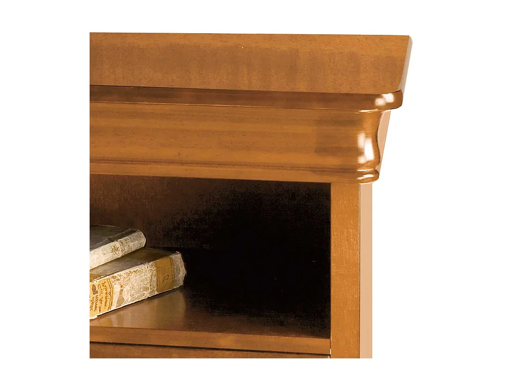 Nachttischschrank 61 cm hoch in Nussbaumfarben klassischen Stil