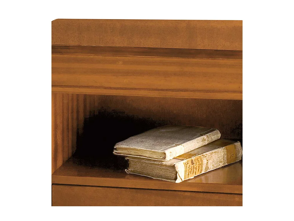 Nachttischschrank 61 cm hoch in Nussbaumfarben klassischen Stil