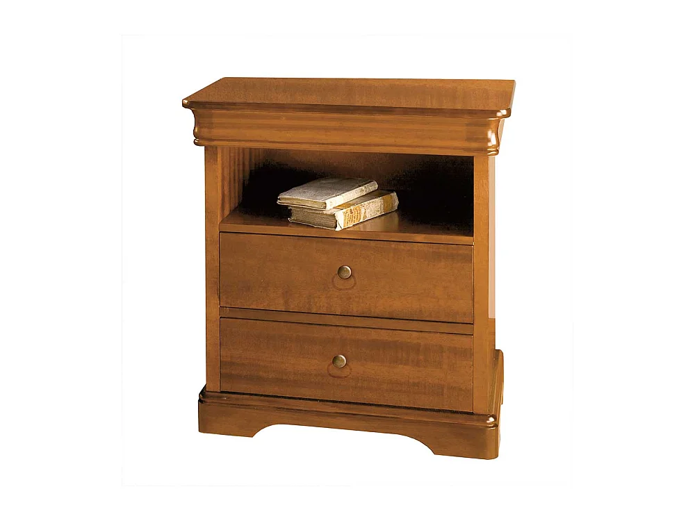 Nachttischschrank 61 cm hoch in Nussbaumfarben klassischen Stil