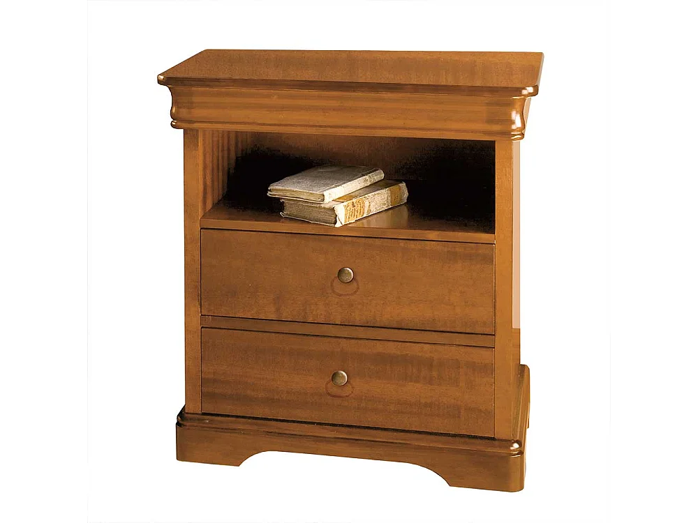 Nachttischschrank 61 cm hoch in Nussbaumfarben klassischen Stil