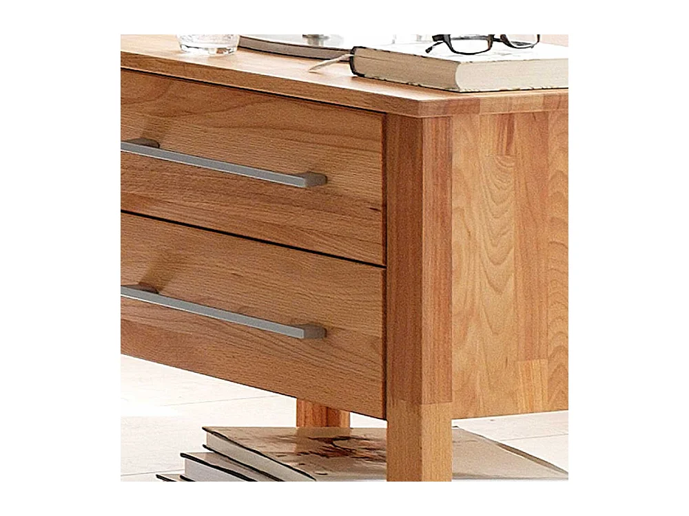 Nachtkommode aus Kernbuche Massivholz mit 2 Schubladen