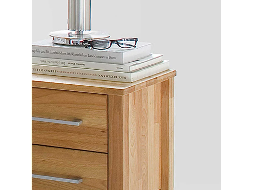 Nachtkommode aus Kernbuche Massivholz mit 2 Schubladen