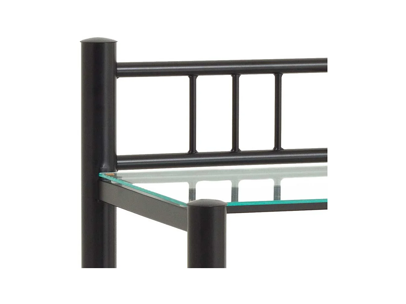 Nachttisch aus Eisen Schwarz Glas