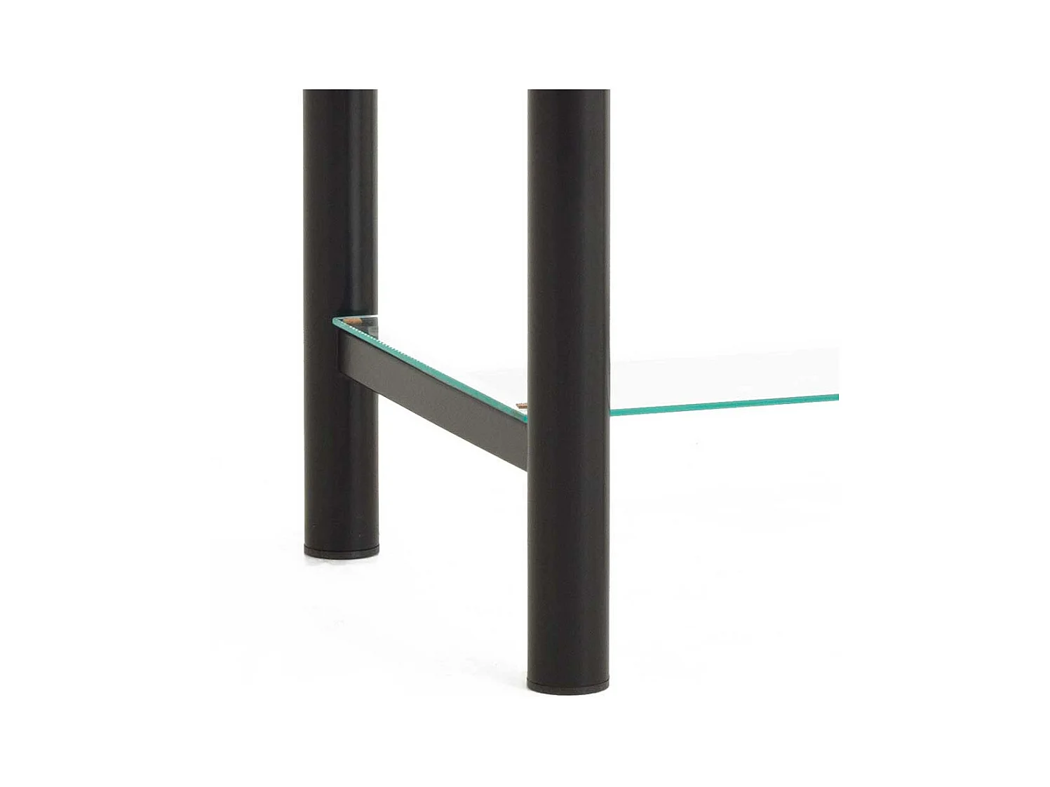 Nachttisch aus Eisen Schwarz Glas