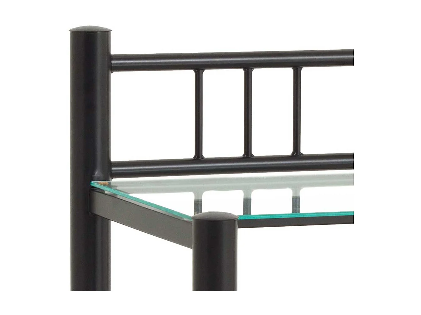 Nachttisch aus Eisen Schwarz Glas