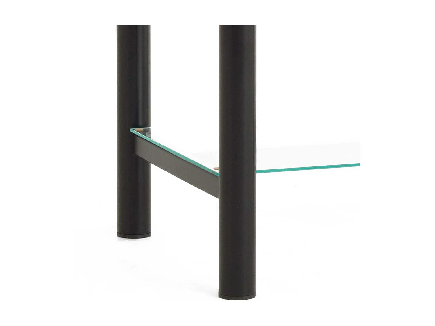 Nachttisch aus Eisen Schwarz Glas