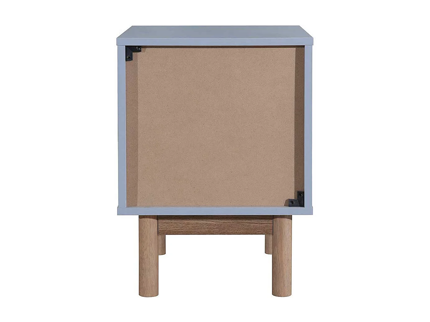 Nachttisch Nachtschrank in Grau mit zwei Schubladen
