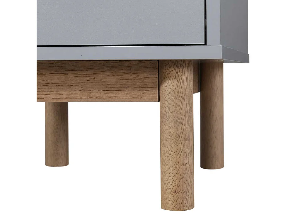 Nachttisch Nachtschrank in Grau mit zwei Schubladen