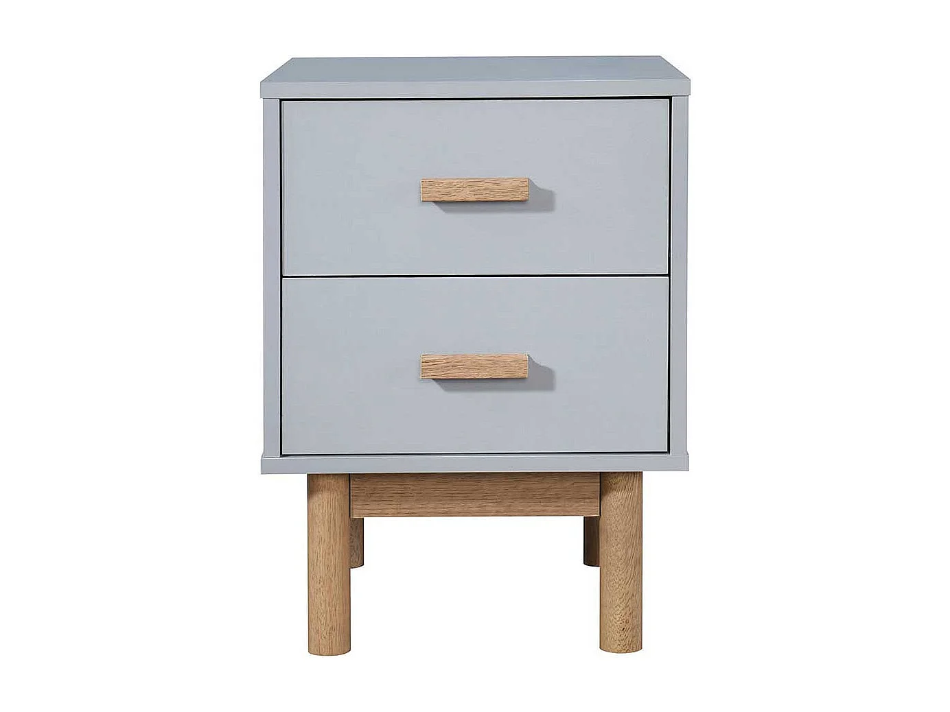 Nachttisch Nachtschrank in Grau mit zwei Schubladen