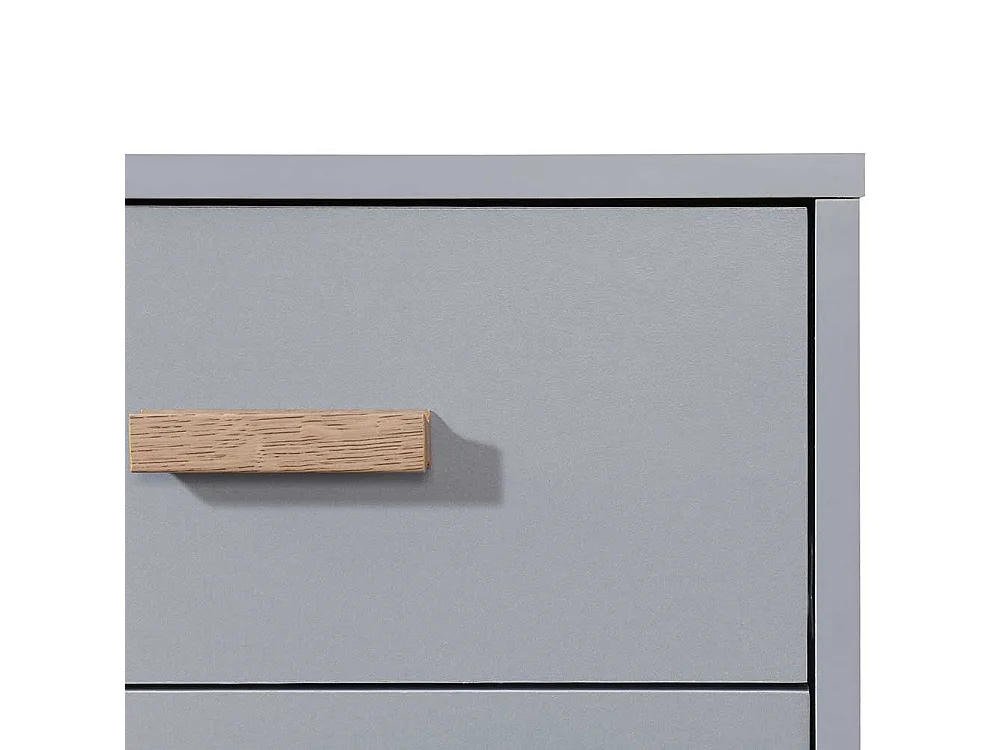 Nachttisch Nachtschrank in Grau mit zwei Schubladen