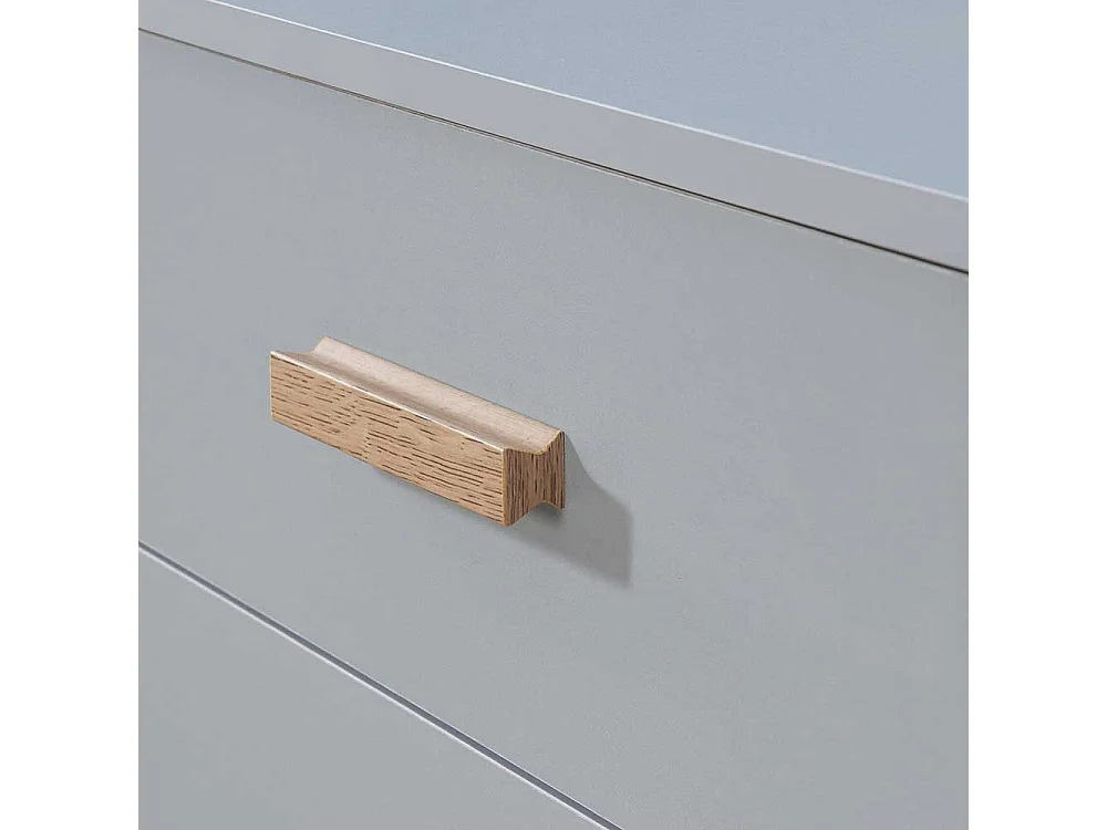 Nachttisch Nachtschrank in Grau mit zwei Schubladen