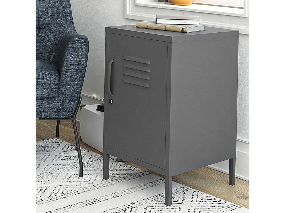 Nachttisch mit Vierfußgestell aus Metall pulverbeschichtet