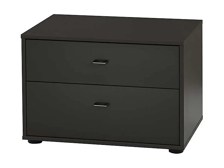 Nachtkonsole in Grau Braun Glas beschichtet