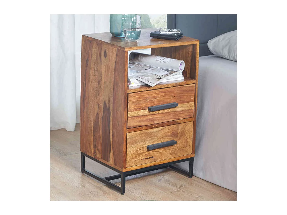 Nachtkästchen im Industry und Loft Stil zwei Schubladen