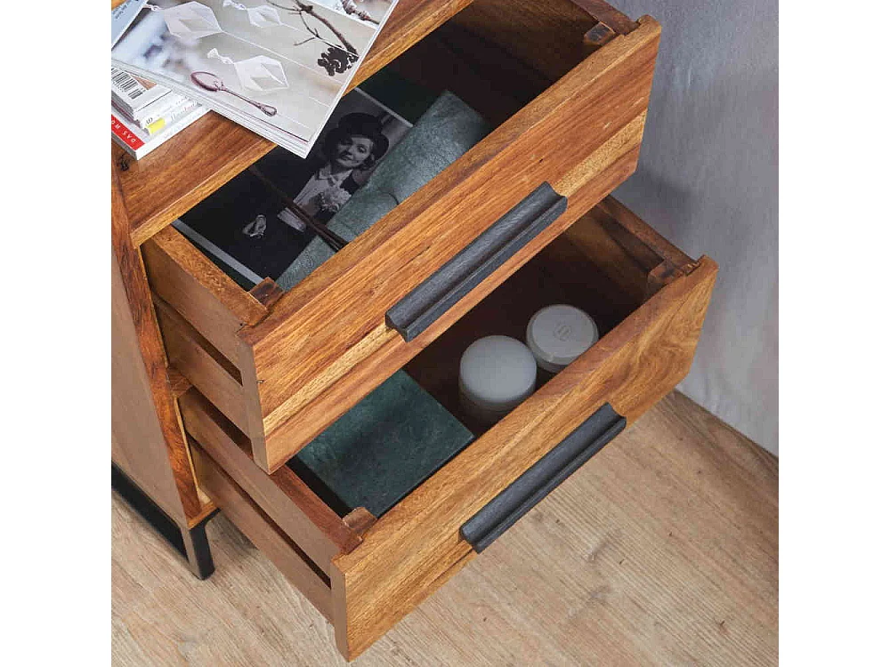 Nachtkästchen im Industry und Loft Stil zwei Schubladen