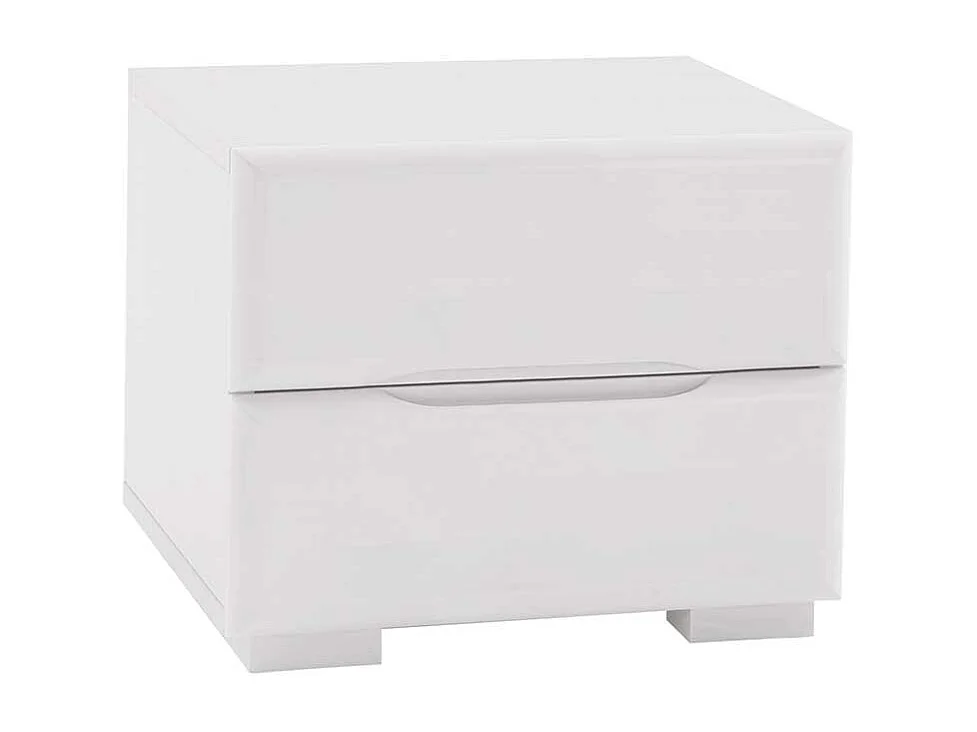 Nachtkommode in Weiß Buche Massivholz