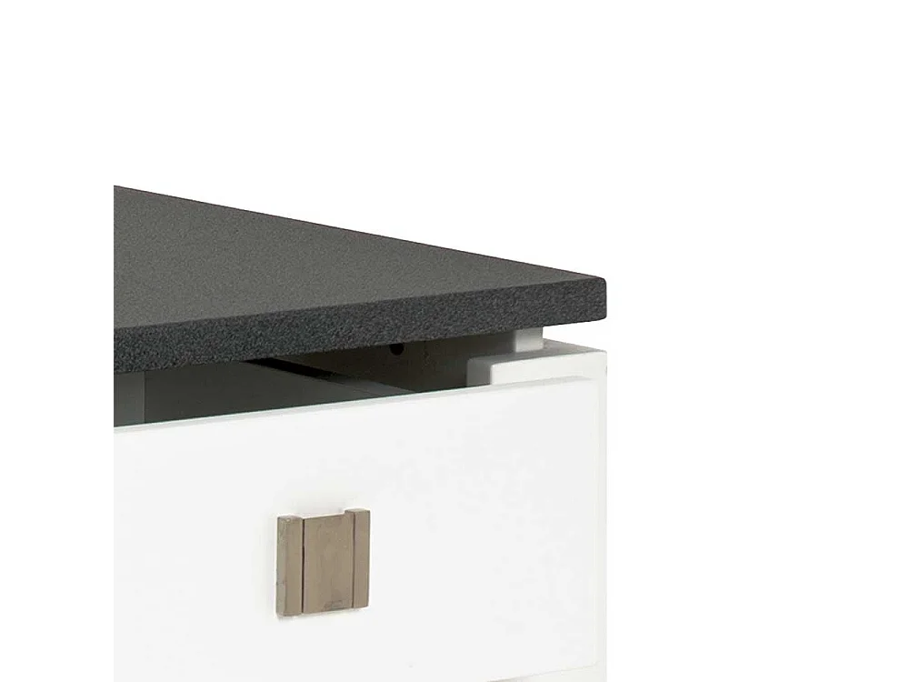 Nachtkonsole mit Schublade Weiß Grau