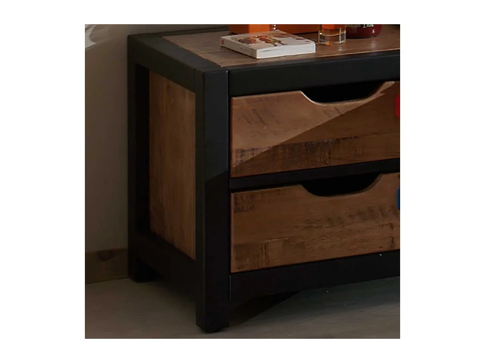 Nachtkonsole in Braun Schwarz Kiefer