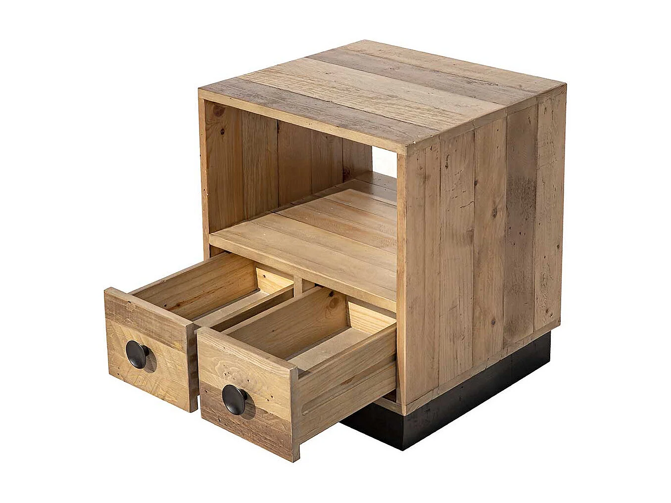 Schlafkommode aus Pinie Recyclingholz 45 cm breit
