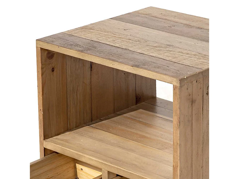 Schlafkommode aus Pinie Recyclingholz 45 cm breit