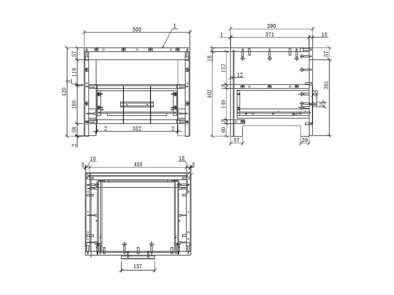 Nachttisch Kommode Nachtkonsole mit einer Schublade 50 cm breit