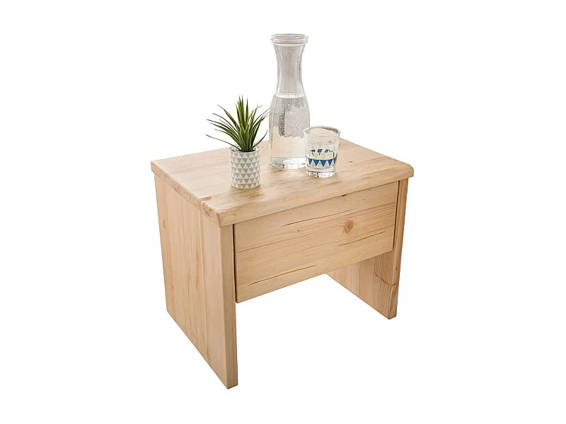Holz Nachtkonsole Fichte mit Schublade massiv