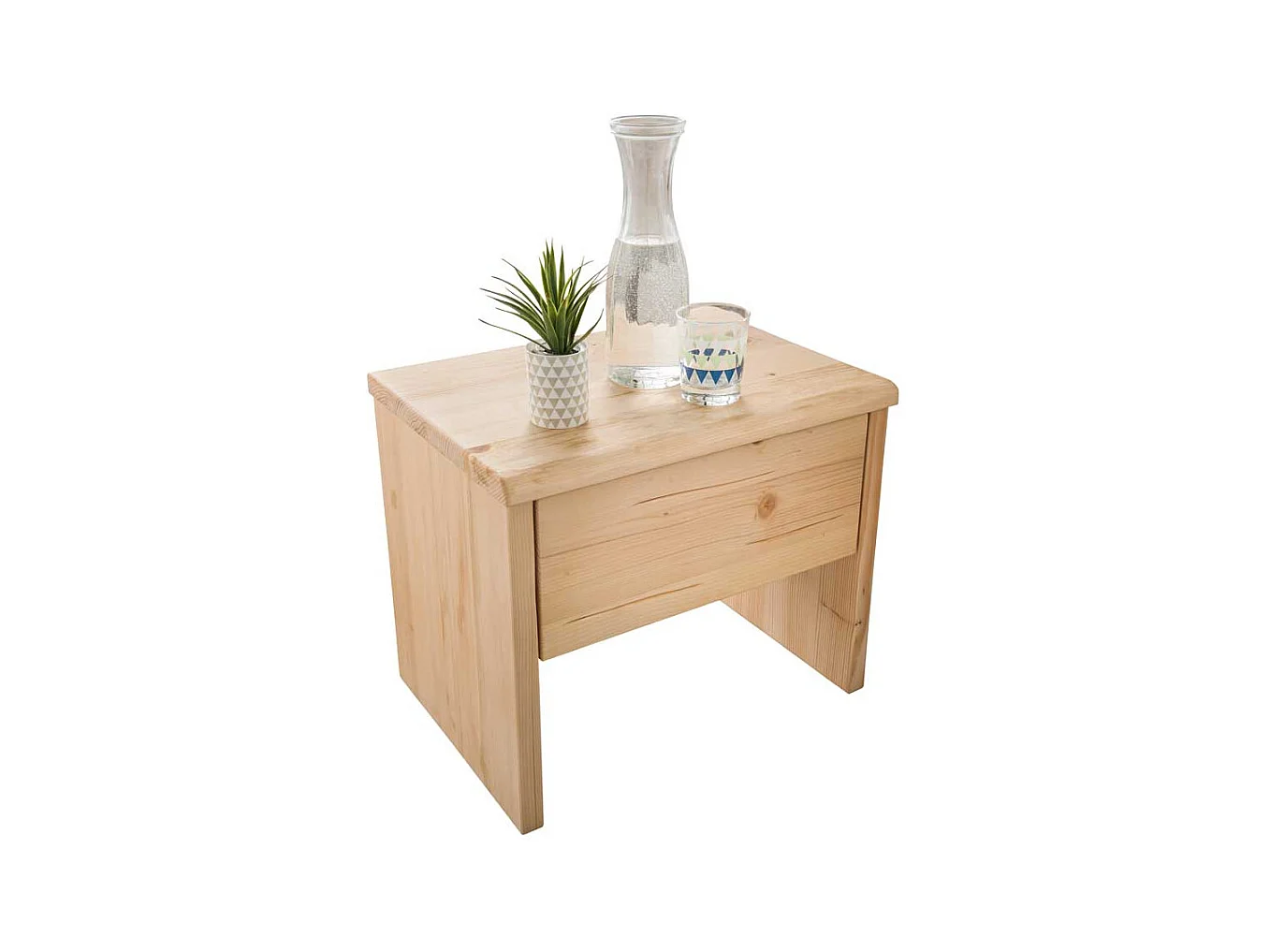 Holz Nachtkonsole Fichte mit Schublade massiv