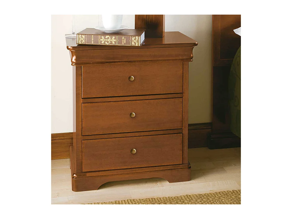 Nachttischschränkchen in Nussbaumfarben drei Schubladen