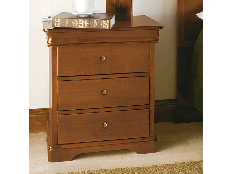 Nachttischschränkchen in Nussbaumfarben drei Schubladen