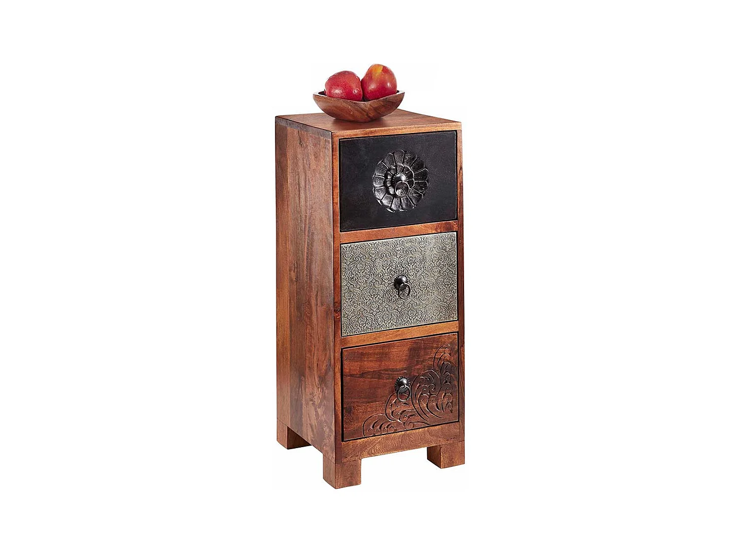 Vintage Kommode aus Akazie Massivholz mehrfarbig