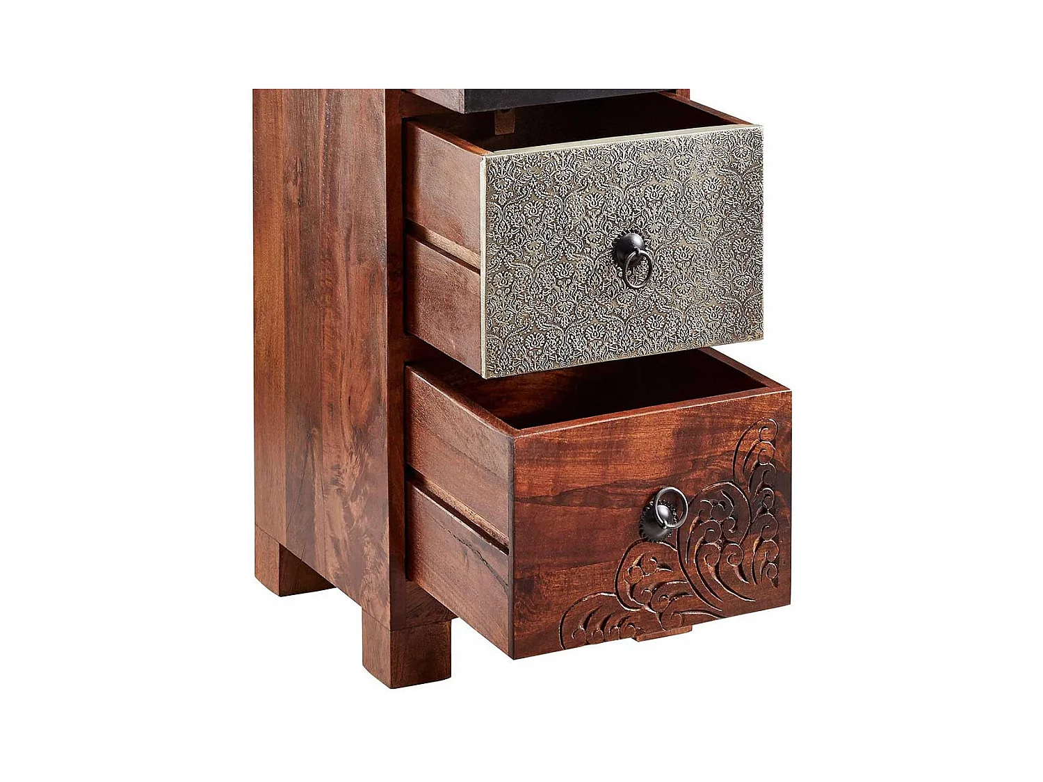 Vintage Kommode aus Akazie Massivholz mehrfarbig