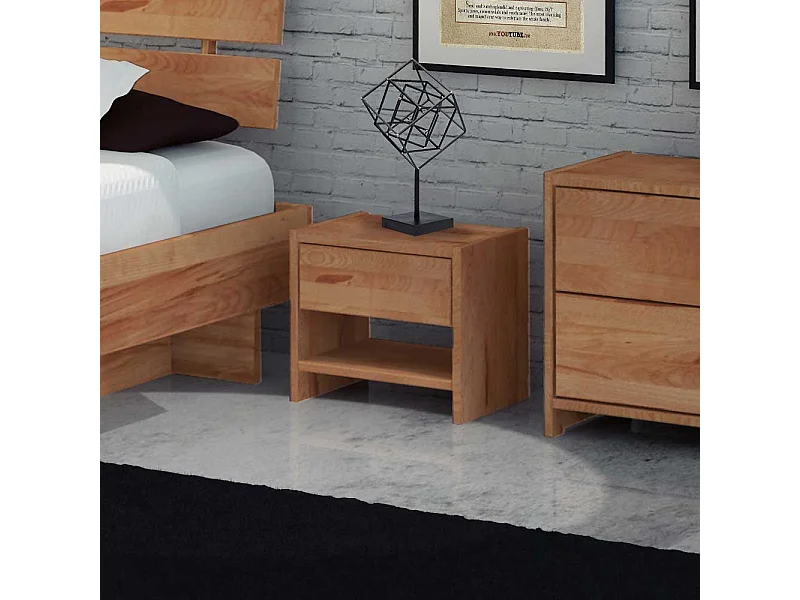 Nachtkonsole aus Kernbuche Massivholz 40 cm breit