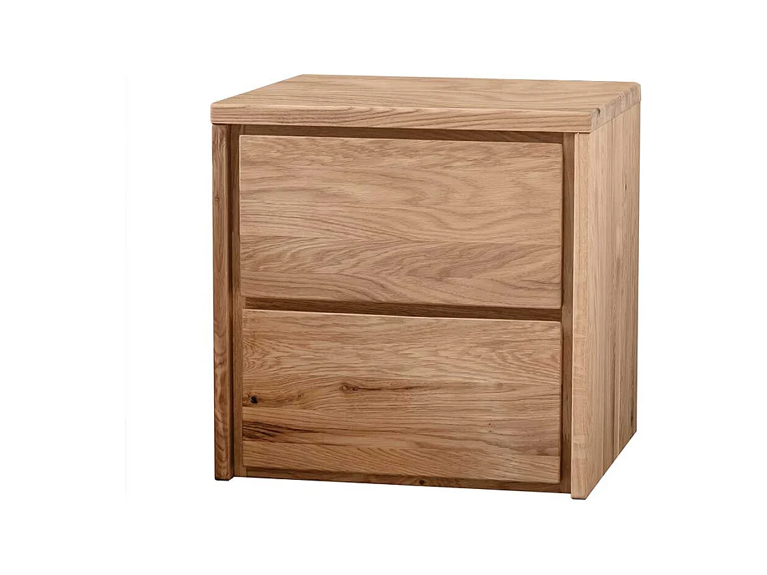 Nachttischkommode aus Eiche Massivholz zwei Schubladen