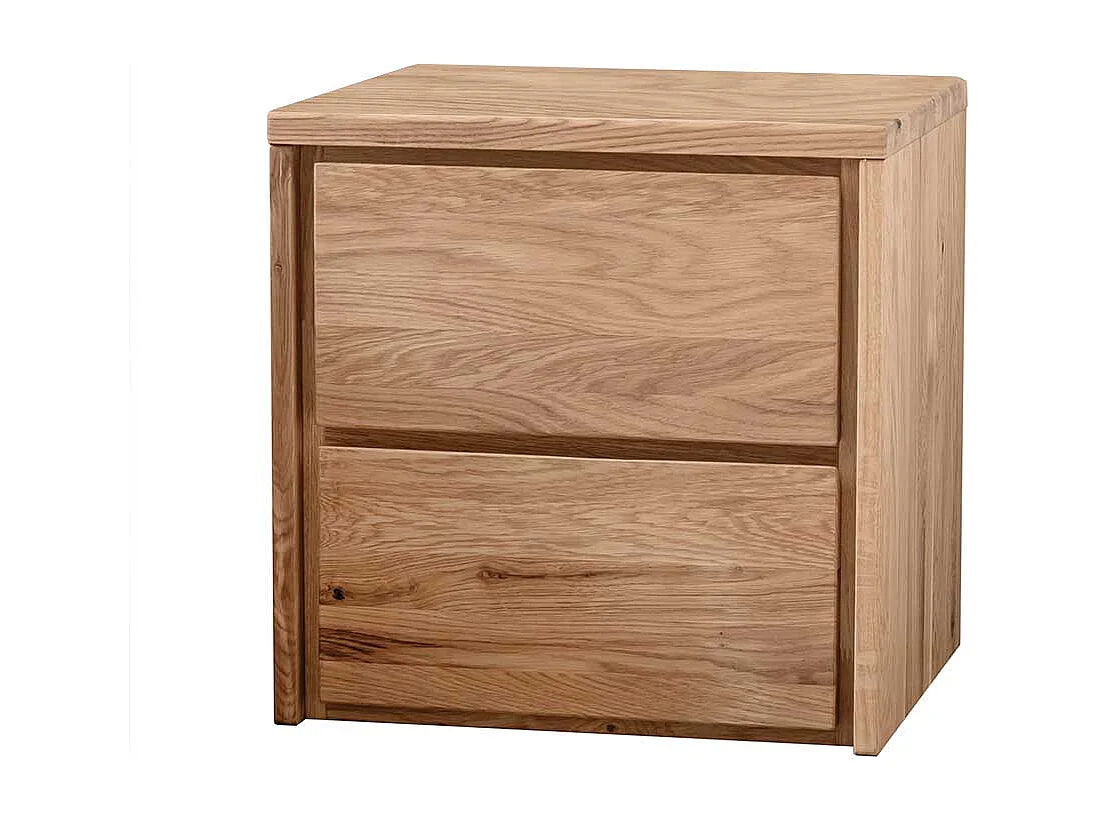 Nachttischkommode aus Eiche Massivholz zwei Schubladen