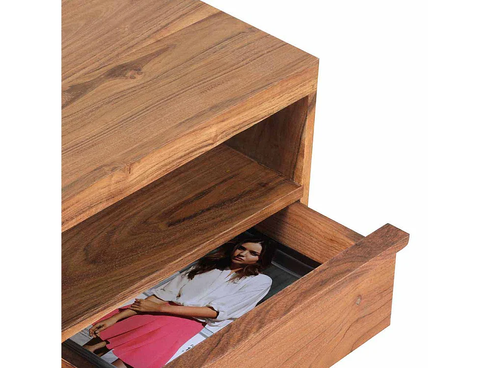 Nachtkonsole aus Akazie Massivholz 40 cm breit