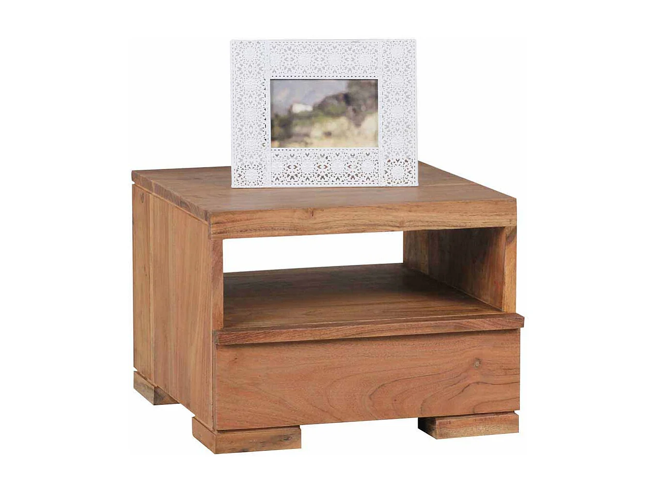 Nachtkonsole aus Akazie Massivholz 40 cm breit