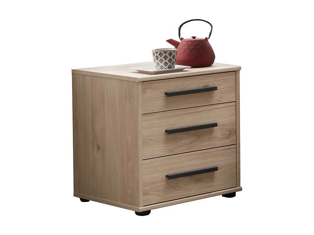 Nachtkommoden in Eiche Optik und Dunkelgrau Made in Germany