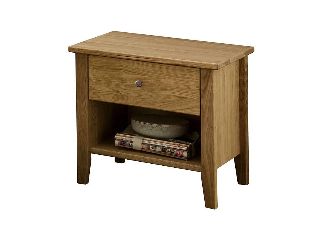 Nachttisch Schrank aus Wildeiche Massivholz Oberfläche geölt