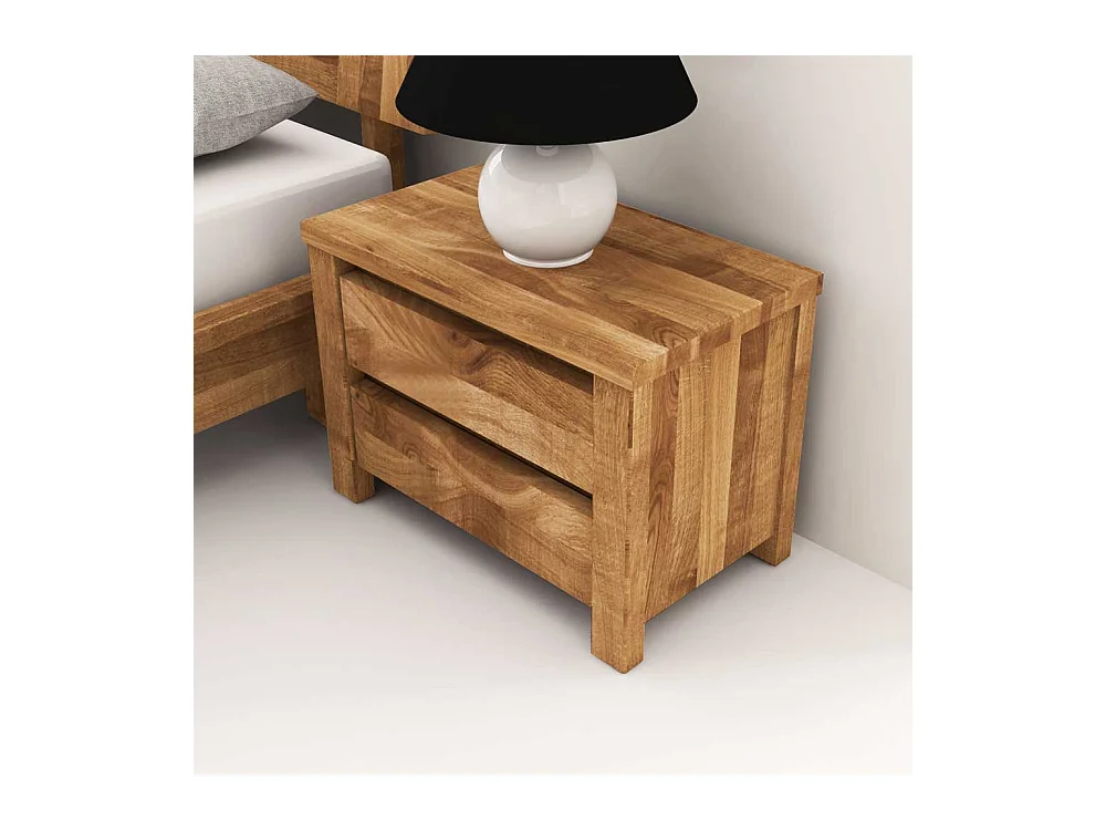 Nachtkonsole aus Wildeiche Massivholz 50 cm