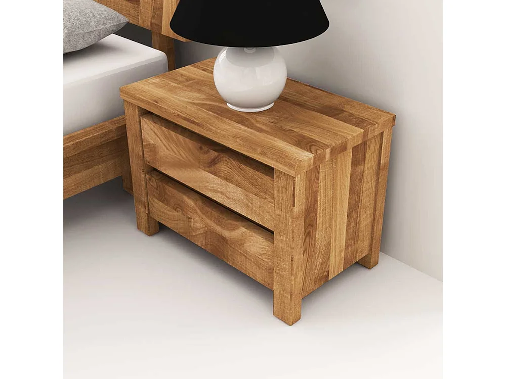 Nachtkonsole aus Wildeiche Massivholz 50 cm