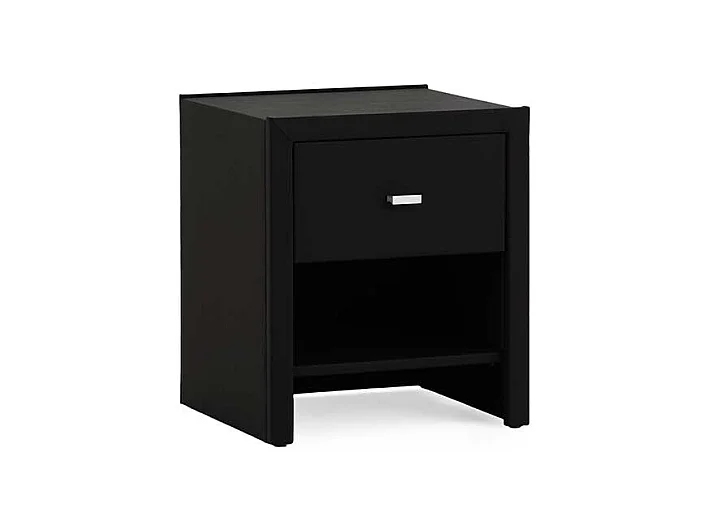 Nachtkonsole aus Webstoff Schwarz Schublade